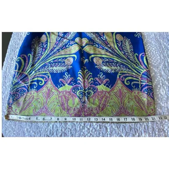 J.CREW Collection Dress Silk Floral Mixed Pattern Blue Pink Lace Up Size 6 - Picture 12 of 13